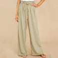 thumbnail image 3 of Flowy Pants for Women, Audhol Women's New Oversized Loose Casual Pants for Women Palazzo Pants for Women Khaki M, 3 of 8