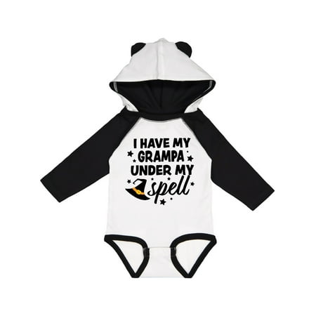 

Inktastic I Have My Grampa Under My Spell with Cute Witch Hat Gift Baby Boy or Baby Girl Long Sleeve Bodysuit