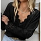 thumbnail image 2 of Suéter De Mujer Con Cuello En V, Prendas De Punto De Mujer Con Nervaduras Respetuosas Con La Piel De Color Puro Para Ir De Compras, 2 of 6