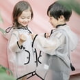 thumbnail image 2 of UACY Rain Poncho for Kids Reusable, Rain Coats for Girls Boys Clear Kids Rain Jacket, Kids Ponchos with Hood (Black, L), 2 of 6