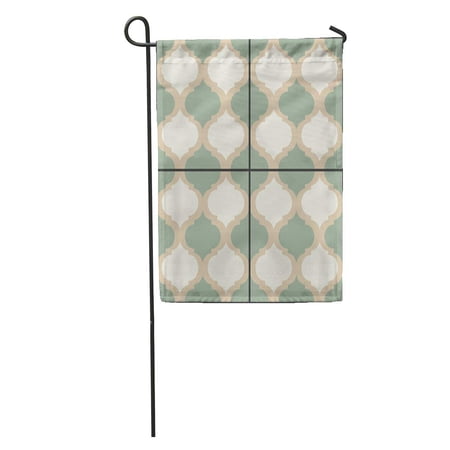 SIDONKU Abstract Quatrefoil Cement Geometric Vintage Floor and Wall Tiles Ancient Garden Flag Decorative Flag House Banner 28x40 inch