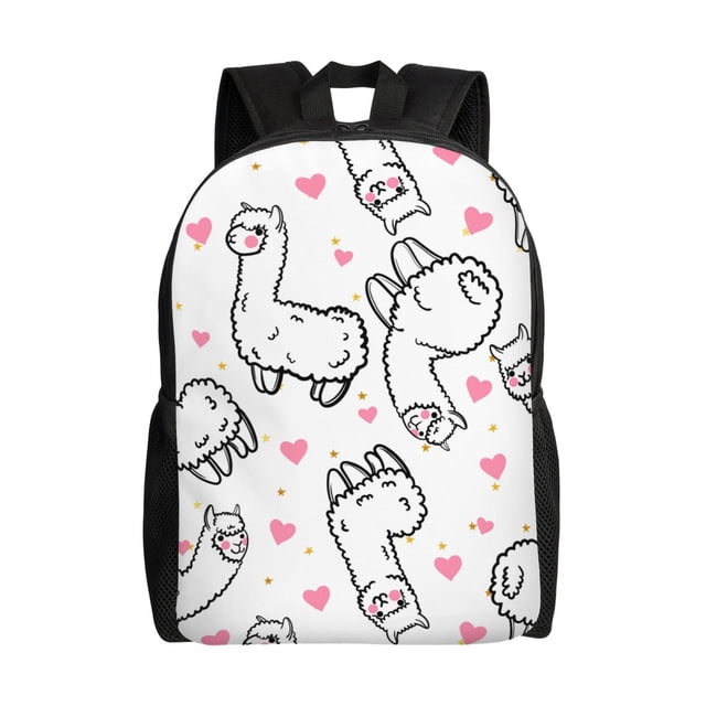 Easygdp Alpacas and Hearts Mochila Versátil y Elegante: Comodidad, Almacenaje y Durabilidad para la Universidad, Trabajo, Viajes y Uso Diario