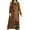 Brown, variant on Fesfesfes Plus Size Women Dress Casual Loose Printed Long-sleeve Crew-Neck Dress