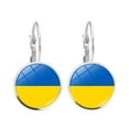 thumbnail image 2 of 1 par de pendientes con la bandera de Ucrania para mujeres y niñas, pendientes colgantes de aleación con la bandera nacional de Ucrania, joyería de moda, gancho para la oreja, 2 of 8