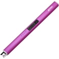 thumbnail image 1 of Electric Arc Windproof Lighter Flameless USB Rechargeable Lighter with Safety Lock for Candle BBQ Camping (Purple), 1 of 7