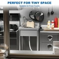 thumbnail image 4 of 2024 New Free Standing Stainless Steel Kitchen Sink, With 360°Rotating Faucet, Hot and Cold Water Pipes, Storage Rack, Utility Single Bowl Sink for Kitchen, Restaurants, Garages, Outdoor, 4 of 7