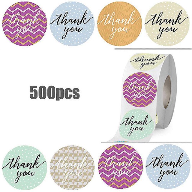 Packaging Stickers for Small Business, Customizable Sticker Labels for Envelopes, Bubble Mailers and Gift Bags, Fluorescent Thank You Stickers with 8