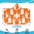 thumbnail image 2 of Orange Halloween Ghosts Hooded Bath Towel，60"x35" for Ages 3 To 12 Kids, Quick Dry Lightweight Soft Microfiber Hood Beach Towel Cover Up for Kids, 2 of 7