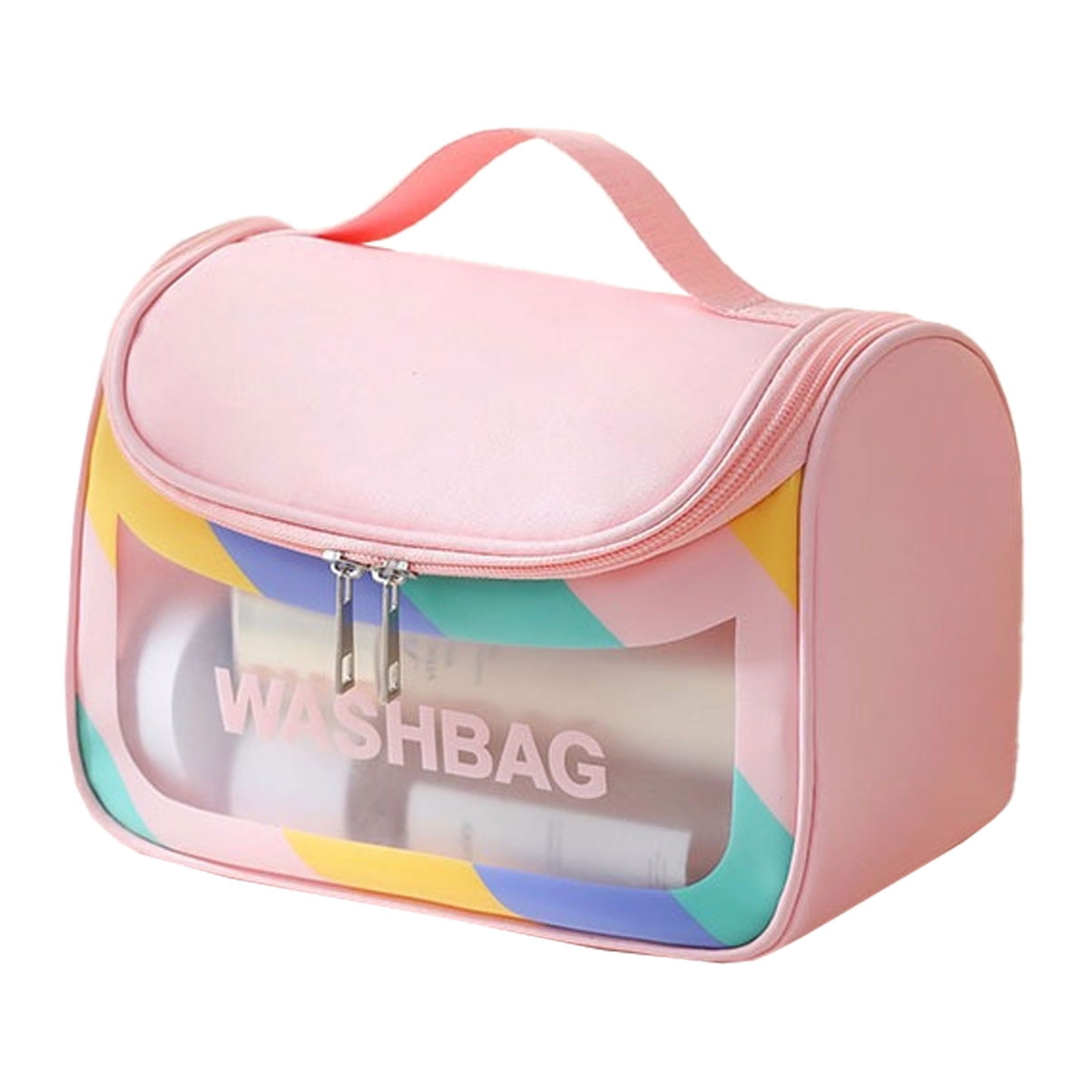 Clear Travel Packing Cube/See Through PU/PVC Pouch, Transparent  Multipurpose Bag - pink