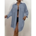 thumbnail image 5 of Bsubseach Women’s Oversized Long Sleeve Shirt Swim Cover Up 95% Polyester 5% Elastane Beach, 5 of 9