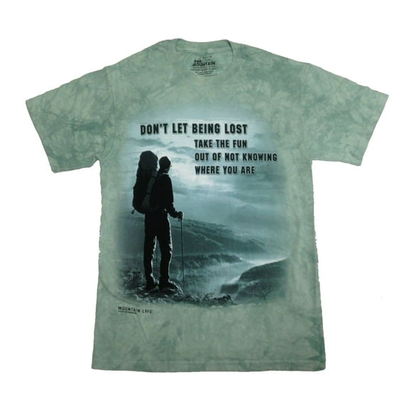 The Mountain Lost Journey Motivational Unisex Adult T Shirt, Small, Turquoise