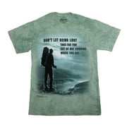 The Mountain Lost Journey Motivational Unisex Adult T Shirt, Small, Turquoise
