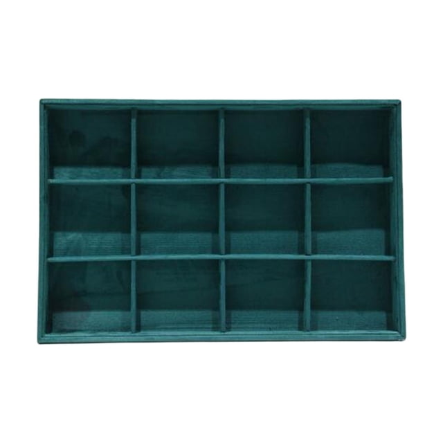 Organizador de bandejas de joyería apilables, contenedor de almacenamiento duradero, bandeja, vitrina para 35cmx24cmx3cm