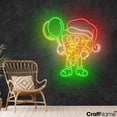 thumbnail image 2 of Craftnamesign Santa Pizza Neon Light Wall Art, Pizza Store LED Sign, Christmas Wall Decor, 2 of 5