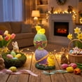thumbnail image 7 of Lighted Easter Eggs Chicks Decor, 6.5" Light Up Purple Green Resin Decorative Egg Figurine, Indoor Table Mantel Shelf Desk Decorations for Home, Outdoor Spring Fairy Garden Decor Accessories, 7 of 7