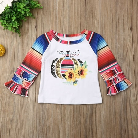 

Cute Toddler Kids Baby Girls Halloween Pumpkin Tops T-Shirt Blouse Clothes