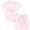 Pink-3, variant on Odeerbi Kids Boys Girls Summer Outfits Set Cartoon Print Pajamas Cute Loungewear Children Casual Short Sleeve Tops Shorts with Drawstring Print Homewear Sports Two-piece Set Mint Green