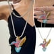 thumbnail image 2 of Collar con colgante de colibrí volador de cristal de colores, cadena para regalos navideños para niñas y mujeres, 2 of 6