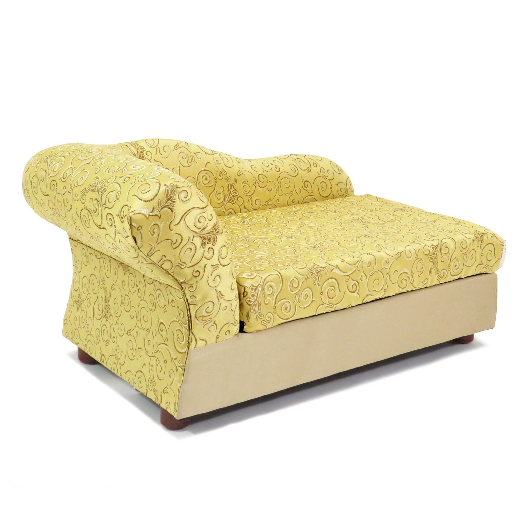 Moots Cleopatra Pet Chaise Lounge Bed Elegant Metallic Gold, Medium