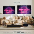 thumbnail image 3 of Elephant Stock Keep Calm Neon Wall Art - Horizontal Multi Panel Canvas - Living Room Wall Decor - Inspirational And Typography Multi Panel - Pink And Blue Decor - 57" x 36", 3 of 4