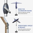 thumbnail image 3 of 4'x6' Rectangle Patio Umbrella with Crank and Tilt - UV Resistant Outdoor Market Umbrella, Navy Blue, Aluminum Frame 6 Reinforced Ribs for Pool Deck Garden, 250g Polyester Fade-Resistant Canopy, 3 of 6
