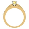thumbnail image 4 of Clara Pucci 14K Yellow/White Gold Round Cut 0.5Ct Simulated Yellow Diamond Engagement Ring + Matching Band - Luxury Box Included, 4 of 7