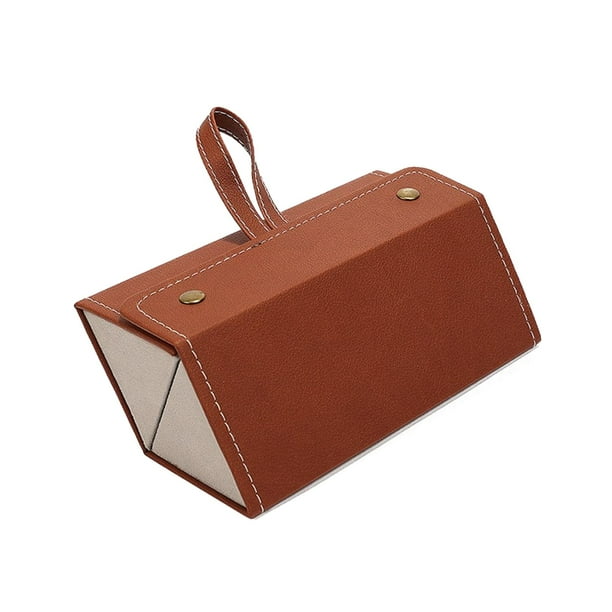 Estuche organizador para gafas de sol, soporte para anteojos, portátil, multifuncional, pantalla de cuero PU, estuche de viaje para múltiples gafas de Marrón Yinane Estuche organizador de gafas de sol