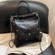thumbnail image 5 of Mochila para mujer Color Diamantes Casual PU Mochila escolar Bolso con cordón (S Negro) Tmvgtek Para Estrenar, 5 of 9
