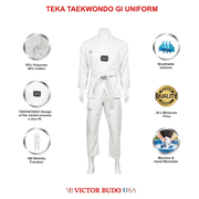 TKD Taekwondo Dobok Gi Kimono with Belt 8 oz Dojo Uniform Sizes 00-6