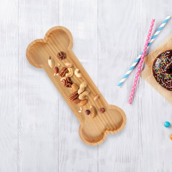 RENACLIPY Beige Wooden Bone-Shaped Snack Tray for Serving, Food Display, Storage, and Kitchen Use at Home