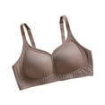 thumbnail image 2 of Solid Color Wireless Bra Honeycomb Cup Soft Support Gathering Everyday Lingerie Comfortable Daily Wear Coffee,XL, 2 of 3