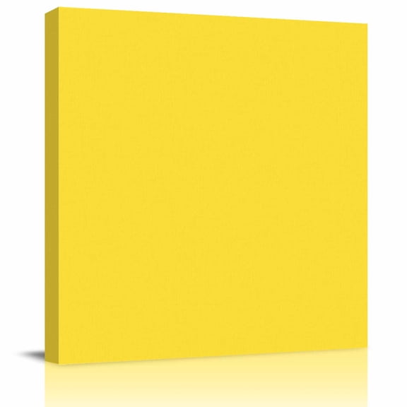 Wall Art Prints, Yellow Framed Canvas Prints for Bedroom Living Room Bathroom Office, Pure Yellow Gallery Wrap Wall Art Poster for Gifts Home Decor 20"x20"