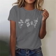 thumbnail image 2 of Tops de Ajuste Suelto para las Mujeres Sudadera Casual Impresa Manga Corta Cuello Redondo Superior, Poliéster, 2 of 7