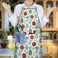 thumbnail image 6 of Pioneer Flower Floral Print Pattern Cotton Linen Apron with Pockets, Waterproof Adjustable, 33x27 Inch for Kitchen, Gardening, BBQ, Salon, 6 of 6