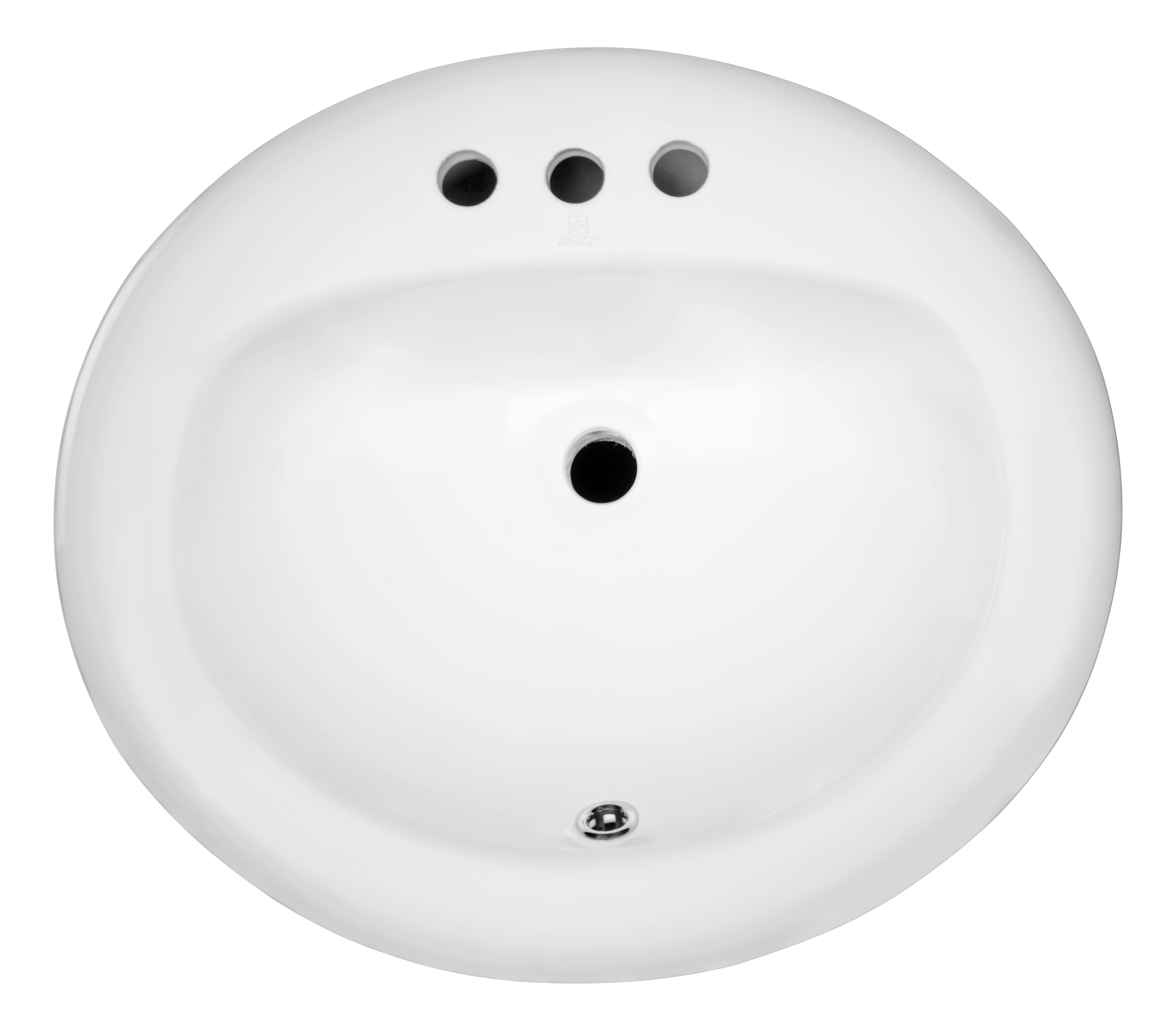 Anzzi Ls-Az097 Cadenza 20-1/2" Oval Vitreous China Drop In Bathroom Sink - White