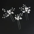 thumbnail image 6 of Pearl Wedding Hair Pins U-Shaped Sliver Leaf Hair Accessories Head Pieces for Bride Women Girls Party, 6 of 6