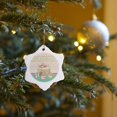 thumbnail image 7 of 3drose, Happy 89th Birthday, Bird in Flower Garden Cake, Gifts, Pastels, 3 inch Snowflake Porcelain Ornament, 7 of 7