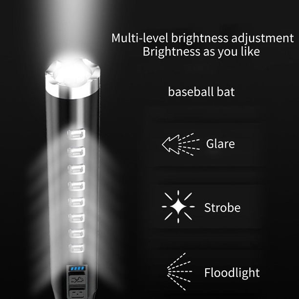 Linterna de defensa - Linterna LED COB brillante a prueba de agua (Plata)