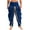 Navy Blue, variant on Baggy Yoga Harem Pants for Men Satin Indian Arabian Gypsy Tribal Trouser Hippie Trousers White L