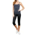 thumbnail image 2 of Juniors Solid Plain Adjustable Spaghetti Strap Layering Cropped Camisole Tank Top (Charcoal Grey, L), 2 of 4