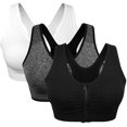 thumbnail image 1 of Sujetador deportivo con cremallera frontal para mujer Sujetador postoperatorio inalámbrico Sujetador deportivo de yoga activo Adepaton LRWJ118-35, 1 of 4