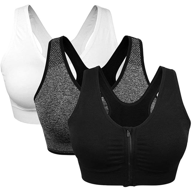 Sujetador deportivo con cremallera frontal para mujer Sujetador postoperatorio inalámbrico Sujetador deportivo de yoga activo Adepaton LRWJ118-35