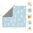 thumbnail image 3 of Honeii Rabbit And Bird for Dish Drying Mat for Kitchen Counter, Non-slip Rubber Backed, Hide Stain Kitchen Super Absorbent Draining Mat, Dish Rack Pad, 3 of 8