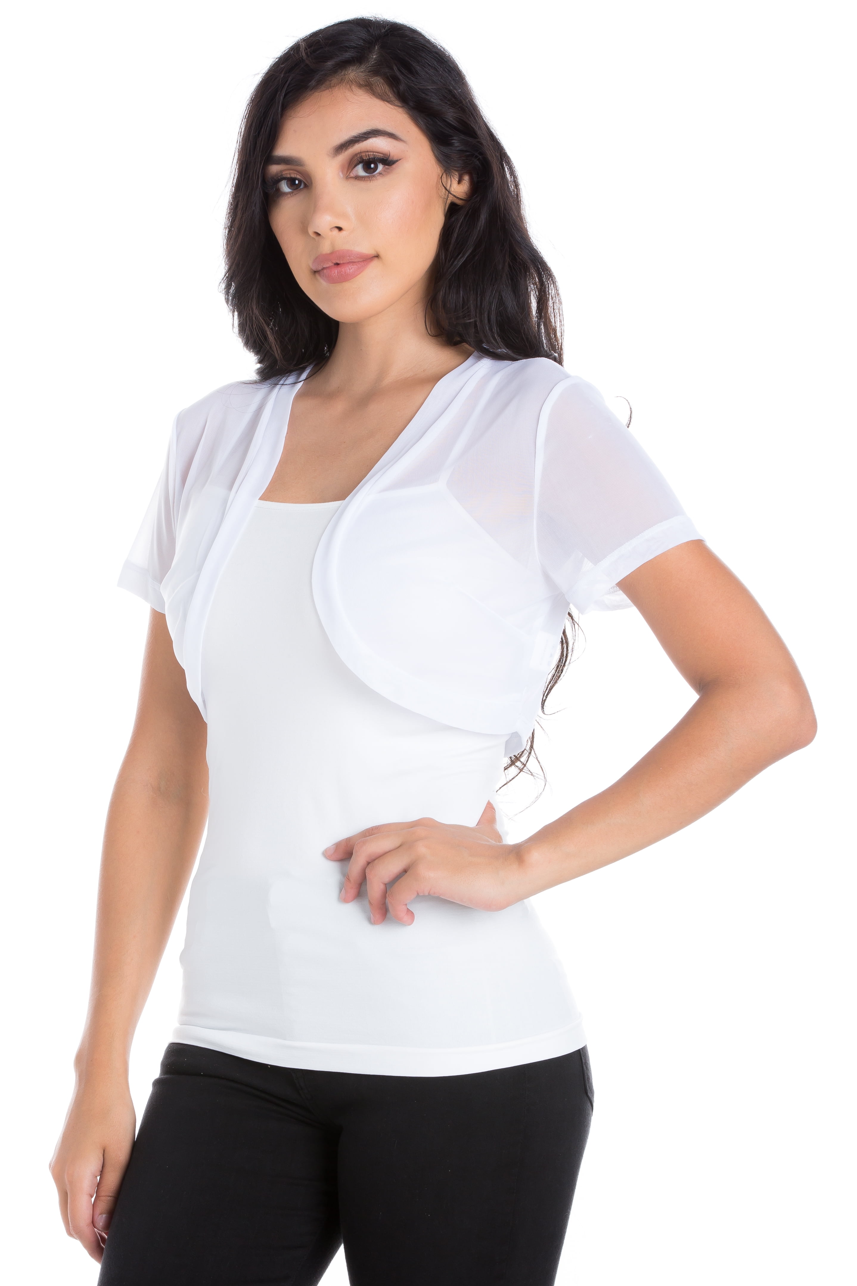 Fashion Secrets Fashion Secrets Women Short Sleeves Sheer Chiffon