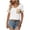 White, variant on Laqbezok Women V-Neck Sequin Pocket Short Sleeve T-Shirt, Patchwork Casual Loose Top, Sparkly Fashion Outfit