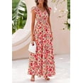 thumbnail image 3 of PRETTYGARDEN Women's Summer Flowy Maxi Dress Casual Cap Sleeve V Neck Smocked Beach Sundress, 3 of 5