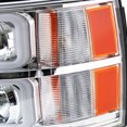thumbnail image 5 of Spec-D Tuning Chrome LED Tube Projector Headlights Compatible with 2007-2013 Chevy Silverado 1500, 2007-2014 Chevy Silverado 2500 HD 3500 HD, Left + Right Pair Headlamps Assembly, 5 of 5