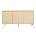 thumbnail image 3 of Accent Cabinet with 3 Drawers, Atumon Buffet Cabinet, Storage Cabinet, Modern Console Cabinet with 2 Doors, Accent Cabinet Furniture for Living Room Corridor Entryway Dining Room, Natural, 3 of 10