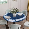 thumbnail image 5 of Blue Love Heart Round Tablecloth for 36-44 Inch Tables,Fitted Table Cover with Elastic Edge,Boho Ethnic Modern Funny Tie Dye Art Waterproof Outdoor Table Cloth Protector for Patio Garden Dinner, 5 of 9