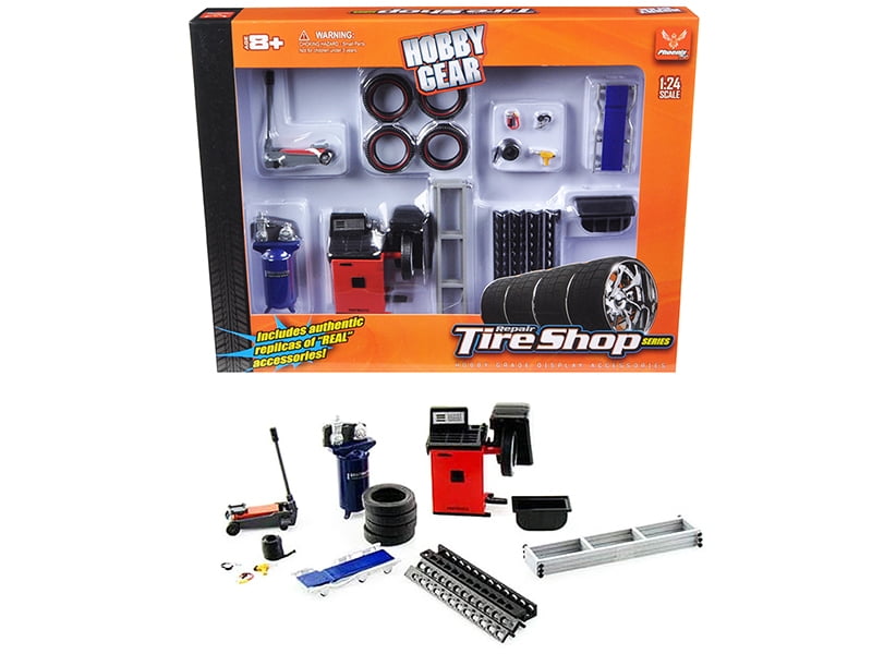 Phoenix Toys 18422 Tire Repair Shop Accessories Set Ford 124 Diecast